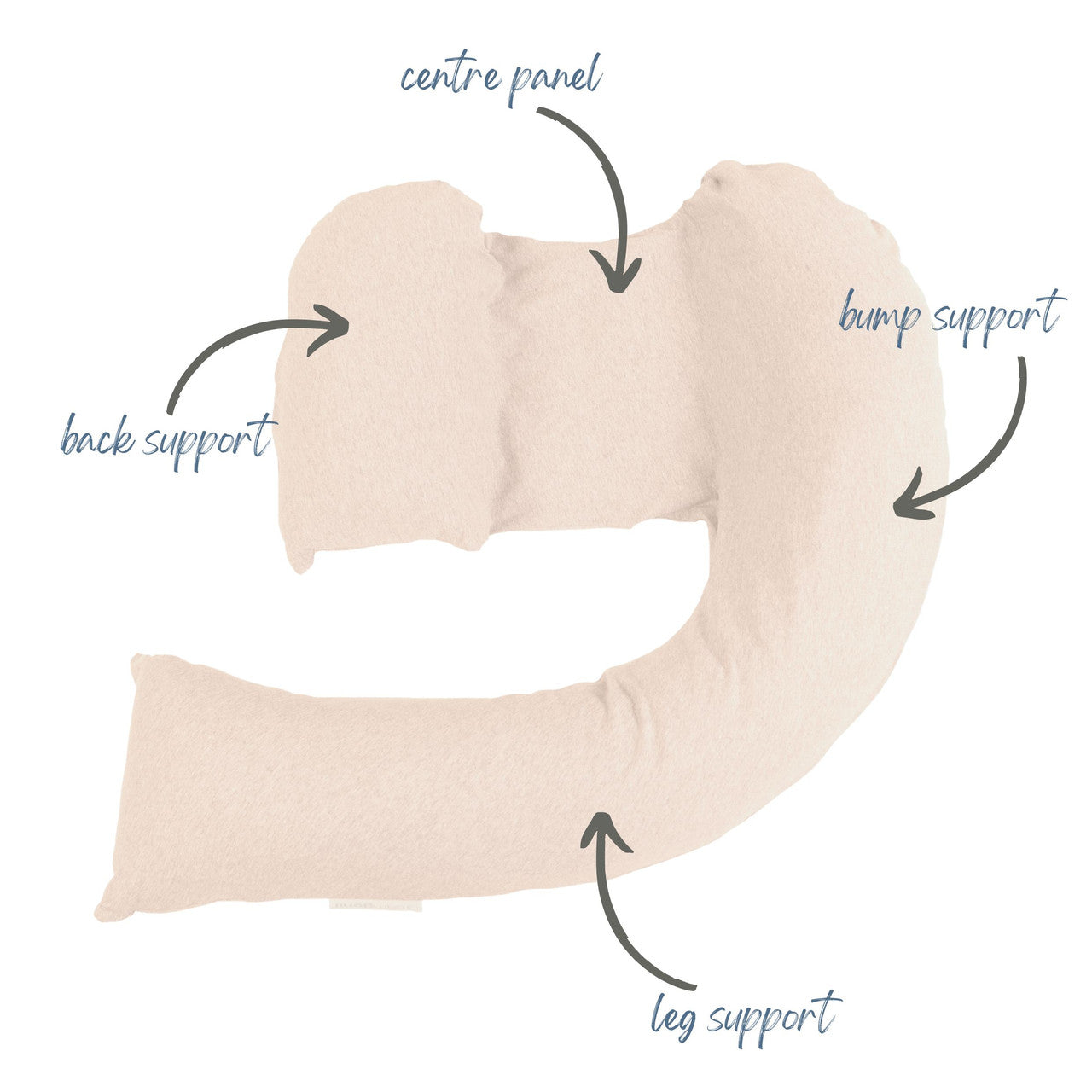 Dreamgenii Pregnancy Support and Feeding Pillow Beige Marl Jersey Cotton