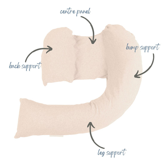 Dreamgenii Pregnancy, Support and Feeding Pillow Beige Marl Jersey Cotton