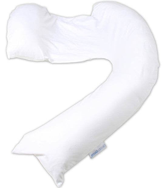 Dreamgenii Pregnancy, Support and Feeding Pillow White Jersey Cotton