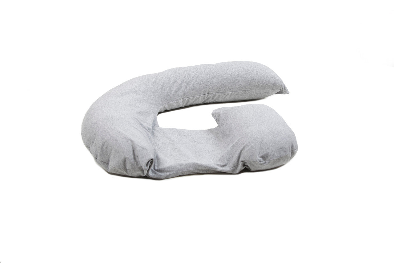 Dreamgenii Pregnancy, Support and Feeding Pillow Grey Marl Jersey Cotton