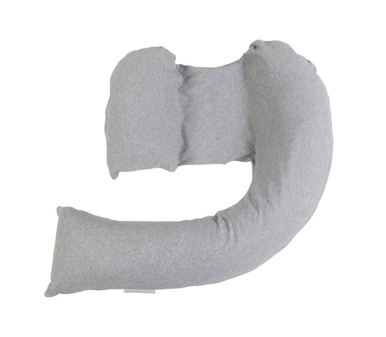 Dreamgenii Pregnancy, Support and Feeding Pillow Grey Marl Jersey Cotton