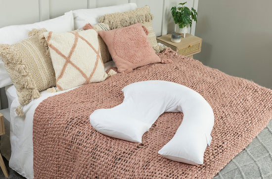 Dreamgenii Pregnancy, Support and Feeding Pillow White Jersey Cotton